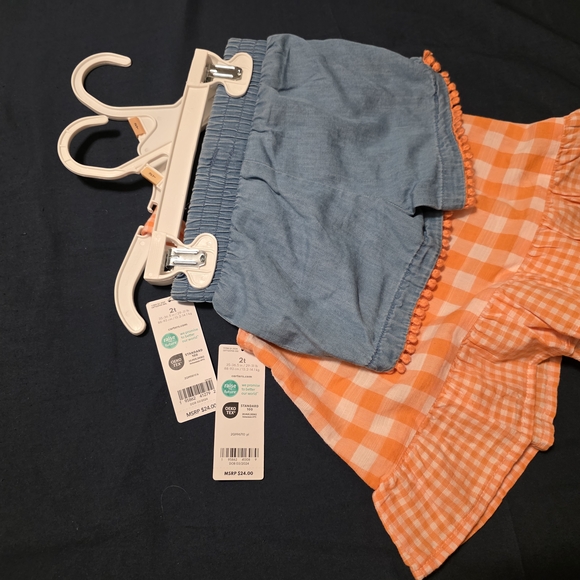 Carter's Orange and Blue Pom-Pom Trimmed Accessories - Picture 3 of 3